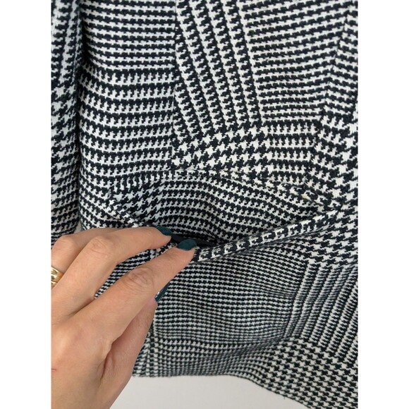 Talbots Old Money Preppy Blazer Size 12P Houndstooth Black White Plaid Retro - Picture 6 of 11